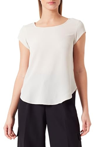ONLY Damen Einfarbige Kurzarm Bluse Basic Rundhals Ausschnitt Blusen T-Shirt Blouse Oberteil ONLVIC, 15142784,Moonbeam,38