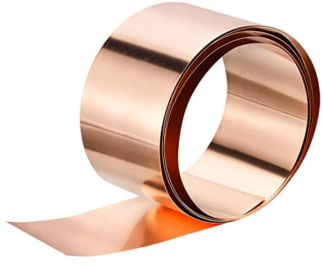sourcing map Copper Sheet Roll 3500mm x 150mm x 0.2mm, 99.9% Pure Copper Strip Copper Flashing Metal Foil Plate for Electricity DIY Projects (Multiple Sizes)