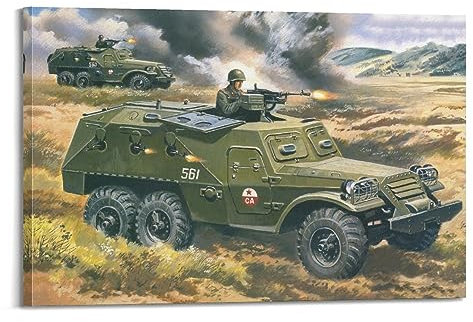 WWII Poster UdSSR gepanzerter Personaltransporter BTR-152K dekoratives Gemälde Leinwand Kunst Bild 30 x 45 cm