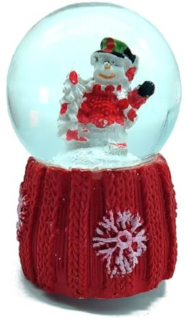Tradineur - Pack de 2 Bolas de Nieve Decorativa con luz - Fabricado en Cristal y plástico - Decoración para Temporada Navideña - Ø 5 x 7,5 cm - Modelos Surtido