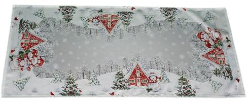 texpot Tischläufer 40 x 90 cm Schneemann Weihnachten Winterdorf