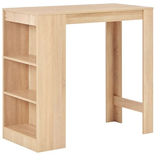 BaraSh Bartisch mit Regal Eichenbraun 110x50x103 cm KüChe MöBel KüChentheke Bar MöBel Bartisch