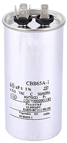 CBB60 40uF 50/60Hz Condensateur De Fonctionnement AC 450V Condensateur De Pompe à Eau Condensateur De Démarrage De Moteur De Pompe De Piscine Pour Condensateurs D'entraînement De Moteur D'équipement