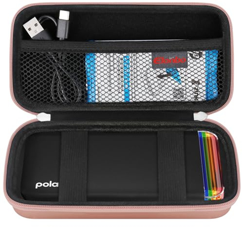 Elonbo Tragetasche für Polaroid Hi-Print Papier Bundle-2nd Generation Bluetooth Connected 2x3 Pocket Photo Dye-Sub Drucker, Fotodrucker Travel Storage Cover Schutzhülle, Roségold