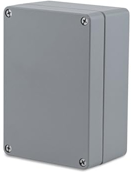 BOXEXPERT Aluminium Industriegehäuse 200x140x91mm IP66 pulverbeschichtet Serie Alster Druckgussgehäuse Installationsgehäuse Leergehäuse Wandgehäuse grau