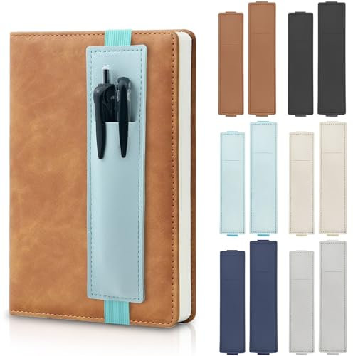 GZkushi 12 Stück Leuchtturm Stiftschlaufe, Leder Pen Loop für Bücher, Notebook, Planer, Kalender, Tagebuch, Schulbedarf für Schule und Büro(6 Farben)