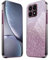 HAOYE Hülle für Huawei Honor X8a, Galvanikrahmen Ultradünn TPU Handyhülle mit Glänzend Aufkleber, Silikon Schock-Absorption Schutzhülle. Rosa