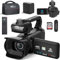 NBD Camcorder 4K Video Camera Auto Focus 64MP 60FPS 18X Zoom Digital Vlogging Camera for YouTube 4.0 Touch Screen WiFi Webcam Video Camera with 32G SD Card (VC)