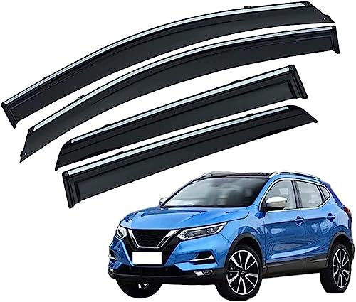 4 Stück Auto Windabweiser für Nissan Qashqai J11 2016 2017 2019, Seitenscheiben Windabweiser Vorn Hinten Wasserdicht Langlebiger Regenabweiser