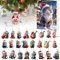 Weihnachtsbaum Katzen Anhänger, Adventskalender 2024, 24-Tage-Weihnachts-Countdown-Kalender für Katzenliebhaber, 2D Acryl Katzen-Hängeanhänger, Weihnachtsbaumschmuck