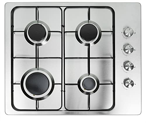 electriQ 60cm 4 Burner Gas Hob - Stainless Steel