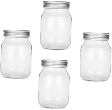 Amosfun 4stücke Versiegelte Gläser Mit Deckel Für Salat Und Fruchtgelee Aus Hochwertigem Glasmaterial Umweltfreundlich Und Langlebig Für Lebensmittelzubereitung Und Aufbewahrung