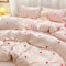 Covebett Bettwäsche 220x240 Kariert Rosa mit Rot Herz Herzen Muster Aesthetic Bettbezug Set Modern Karo Herzmuster Romantisch Microfaser Deckenbezug mit Reißverschluss und 2 Kissenbezug 80x80cm