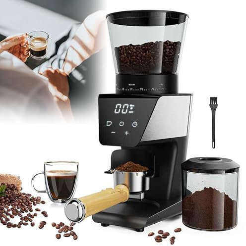 Conical Burr Coffee Grinder Electric,Coffee Bean Grinder Electric, with 30 Precise Settings for 1-12 Cups, with LCD Screen Display, Touchscreen, Anti Static, For Espresso/Drip/Brew/Cold Brew/French