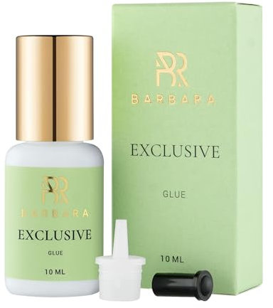 Colla Extension Ciglia BARBARA Exclusive 10ML | Lunga Durata fino a 8 Settimane | Ultrarapida 0,5-1 sec | Formula Delicata per Occhi Sensibili | Minimi Fumi | per One to One e Volume | Elastica