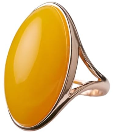 Hasdnker Ring Ringe Damen Bijouterie Herren Natürlicher Bernsteinring, Verstellbar, Für Damen, Heilstein, Feiner Schmuck, Echter Baltischer Gelber Bernsteinstein