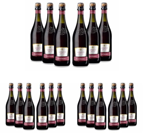 SANT'ORSOLA Lambrusco Emilia I.G.T. Rosso Frizzante Sec Vin Petillant Italien Set de 6 Bouteilles x 75 cl (Lot de 3)