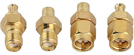 Keenso Rugged MCX Zum SMA-Adapteranschluss von 4 für Antennen-Radio-plattierte Messing 50 Ω Impedanz für Funkscanner