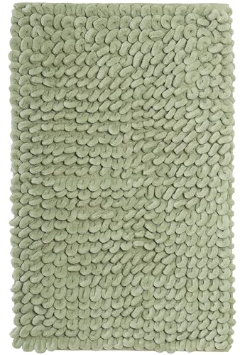 Olivia Rocco Jumbo Loop Bath Mat Non Slip Water Absorbent Rug for Shower & Toilet Large Size Floor Mats Wet Areas Quick Drying, Sage Green
