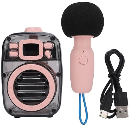 Mini -Karaoke -Maschine für Kinder Erwachsene DSP Intelligente Chip -Sprachwechsler tragbarer Bluetooth -Lautsprecher mit Mikrofon -Soundkarte für Campingparty