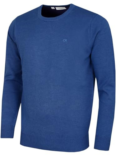 Calvin Klein Mens 2026 Crew Neck Cotton Breathable Golf Sweater