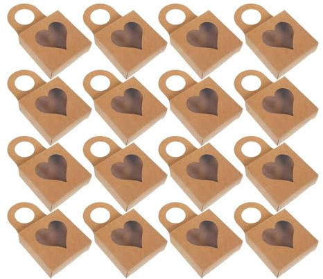 LIGIGWASH 30stücke Sichtfenster-weinkartons aus Kraftpapier Hängende Geschenkboxen mit Herzförmigem Design für Wein Pralinen und Kekse Verpackung für Partys und Feiertage