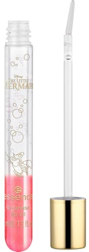 essence Disney THE LITTLE MERMAID bi-phase lip oil, Lipgloss, Nr. 02, Pink, mit Ölen, glänzend, schimmernd, vegan, ohne Parabene, ohne Mikroplastikpartikel, Nanopartikel frei, 1er Pack (4ml)