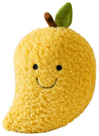DFrywdgSEY Stofftier, 25 cm großes Obst-Plüschtier, weiches Ananas- und Kürbiskissen mit Plüsch, Geschenk for Mädchen Jungen(Mango)