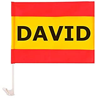 Regalo Original Bandera de España para el Coche Personalizada con tu Nombre o Texto 40x30cm