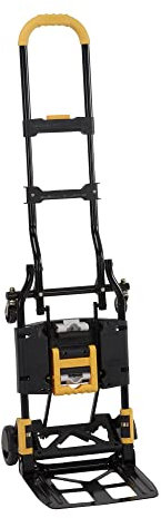 COSCO 12225YGB1E - Carretilla de Mano Plegable 2 en 1, Capacidad de 300 Libras, multiposición con Mango Extensible, Amarillo