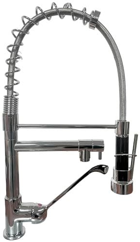 Robinet mitigeur cuisine professionnel, de prélavage avec manette clinique