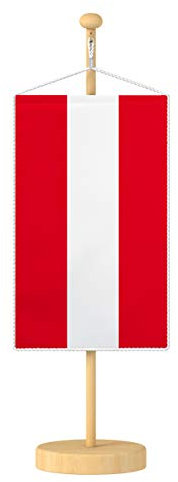 Vispronet® Tischbanner Österreich Nationalfahne Set ✓ Fahne & Ständer ✓ Kordel-Rand
