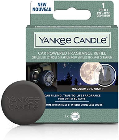 Yankee Candle Car Powered Fragrance Diffuser Refill| Midsummer's Night Car Air Freshener | Lasts Up To 60 Days | 1 Count