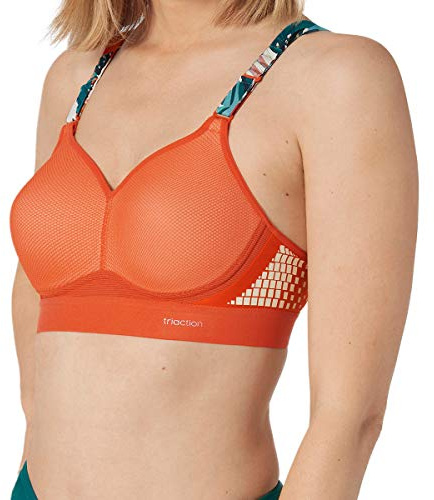 TriAction Women's Hybrid Lite P Ex Sports Bra, Paprika, 32DD