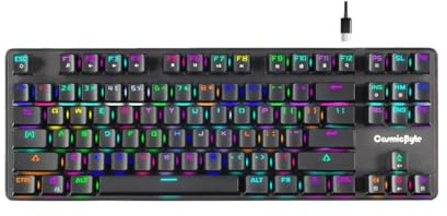 Cosmic Byte CB-GK-16 Firefly Per-Key RGB TKL Mechanical Keyboard with Swappable Outemu Blue Switch, Macros, Software (Black)