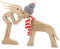 KINGNOW Holzfiguren Frau und Hund, Heimdekoration für Wohnzimmer (große Größe)