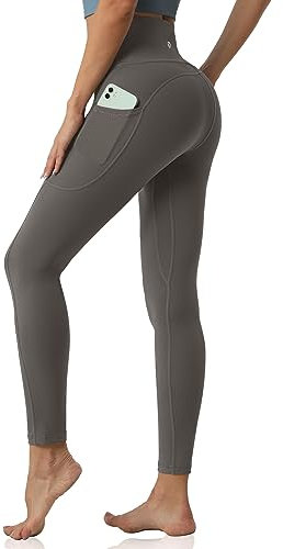 Desol Damen Yogahose mit 3 Taschen,Hohe Taille Sport Leggings Lange Yoga Pants Blickdicht Yogatights Fitnesshose