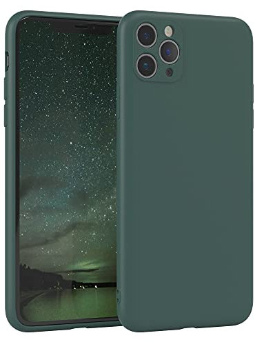EAZY CASE - Silikonhülle für iPhone 11 Pro Max Hülle Silikon Case Grün weich stoßfeste Handyhülle Schutzhülle mit Kameraschutz Dünn Premium Schutz Cover TPU Phone Bumper in Piniengrün Matt