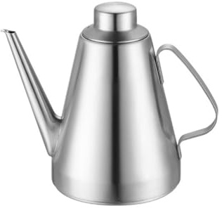 Housoutil Stainless Steel Oil Dispenser Bottle Small Size 500Ml Leakproof Oil Pot with Extra Long Spout for Olive Vinegar Soy Sauce Kitchen Use