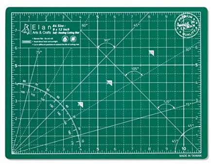 Elan A4 Cutting Mat A4 INCH Green, 5-Ply Craft Mat, Self-Healing Cutting Board Craft, Art Mat, Self Healing Cutting Boards 12 x 9 INCH, Dressmaking Accessories for Sewing, Quilting