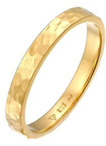 Elli Ring Damen Basic Pinky Promise Gehämmert in 925 Sterling Silber