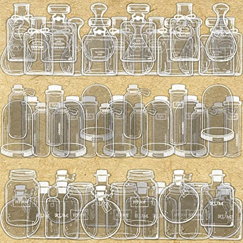 Scrapbooking Sticker Set Flaschen Transparente Dekorative Aufkleber für Sammelalbum Laptops Bullet Journal DIY-Kunsthandwerk Scrapbook zubehör 90 Stück