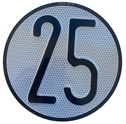 AUTOZOCO Placa Disco De Velocidad 25 Km/h V4 Homologada Para Tractor Y Vehículos Especiales - Panel Agrícola