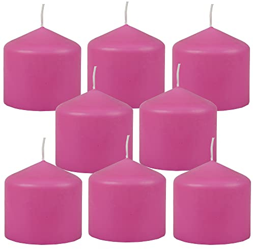 Bestgoodies Stumpenkerzen Wachskerzen Ø8cm x 8cm (8er Pack) Rose - Lange Brenndauer, Hergestellt in EU, Kerzen Blockkerzen - Wachs Stumpen