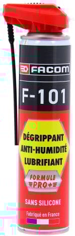 FACOM Dégrippant-Lubrifiant Anti-Humidité F-101, Formule Pro+ Sans Silicone, Diffuseur Multipositions, 300 ml