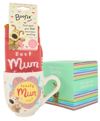 Boofle Mum in A Million Mug & Socks Gift Set Cute Socks Mug in Gift Box BOOFMSMUM