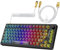 MAGIC-REFINER MK32 Gaming-Tastatur, Apex Pro TKL 75 Prozent Tastatur Mechanisch, Hot-Swap Transparente Tastatur mit Linearer Schalter & USB-C Spiral Tastaturkabel & Medienknopf für Win/Mac, Schwarz