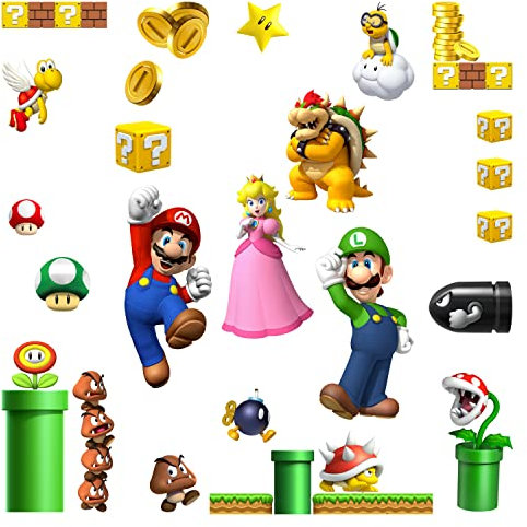 Mario Wandtattoo für Schlafzimmer Kinderzimmer Wandsticker Multicolor