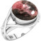 Jeweloporium Real Rosa Rhodonit in schwarzem Mangan 925 Silber Ringe für Damen Edelstein Handgefertigt Silber Ringe Größe 56(17.8) Halloween Geschenk Cocktail Schmuck