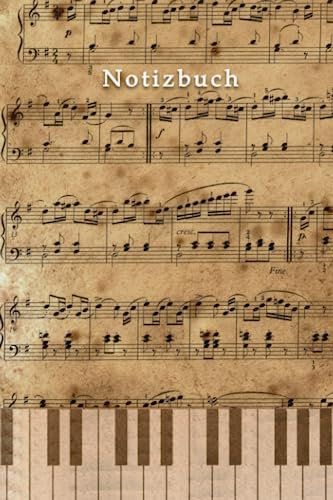 Notizbuch: Piano Notebook A5 mit Notenlinien | 50 Seiten | Musiker, Songwriter, Pianisten, Sänger, Klavier, Keyboard | Tagebuch, Notizheft, Journal, Hausaufgabenheft | Geschenk